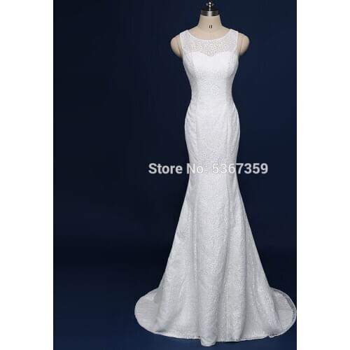 Sexy Mermaid Lace Wedding-Dresses White Ivory Beautiful Fishtail Bridal Gown Vestido De Noiva