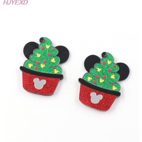 1pair) Ice Cream For Dangle Earrings Mouse Head Glitter Acrylic Jewelry Making
