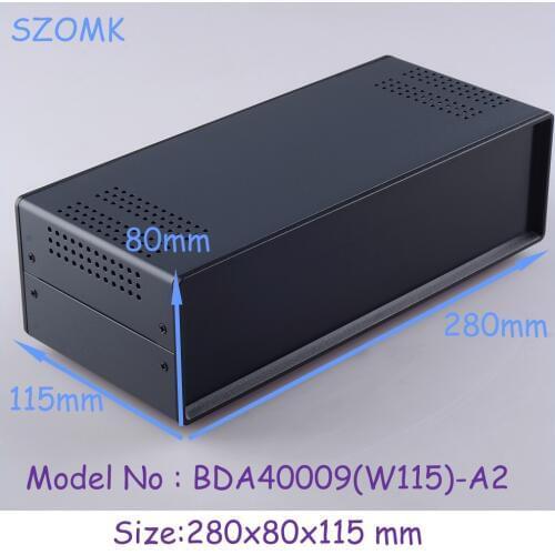 1pcs)280x80x115mm industrial case electronics enclosure Standard Iron enclosure steel box for DIY instrument case housing