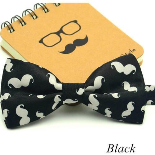 1Piece/lot Fashion Little Beard Bow Tie For Men Pattern Bowtie Leisure Black White Polyester Cravat Gravata Lovely Brand