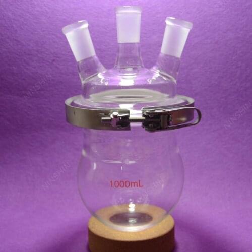 1000ML 3-neck Reaction Flask,Separately Flask(round Bottom),with Clamp