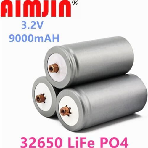 2021 Original Battery 3.2V 32650 Battery 9000mah LiFePO4 Rechargeable Lithium Cell for Electric Bike Battery Pack with Screw