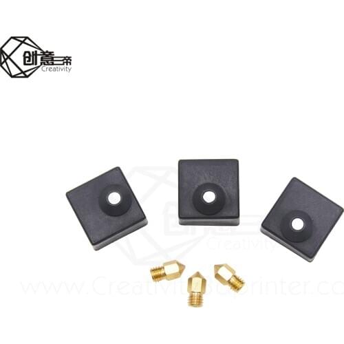3pcs Nozzle + 3pcs Heater Block Silicone Cover 3D printer part Mix Nozzle size /0.3/0.4/0.5/0.6/0.8mm Extruder Print Head Nozzle