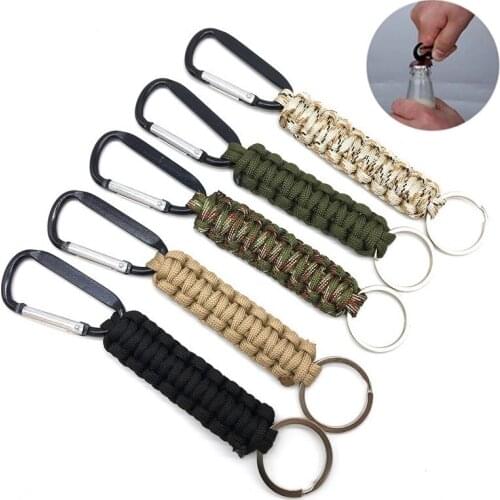 5 Colors Outdoor Umbrella Rope Corkscrew Car Keychain Climb Keychain Tactical Survival Tool Carabiner Hook Cord Backpack Buckle