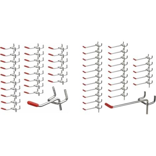 50 Pcs Peg Board Hooks Wall Shelf Tool Hangers Organizer Storage Display Hardware Tools Slat Wall Home Retail Display Shop Peg H