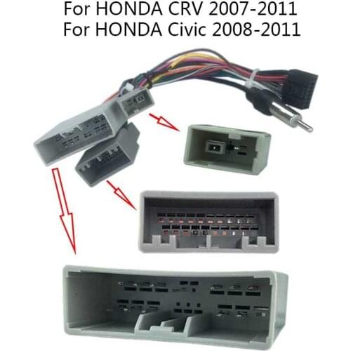 Car Android Multimedia Player Cable Wire Harness Adapter For HONDA CRV Civic 2007~2011 Auto Stereo Head Unit Plug Socket