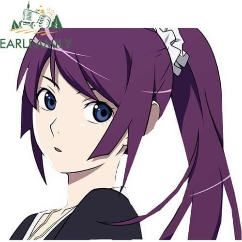 EARLFAMILY 13cm x 11.9cm for Senjougahara Hitagi Bakemonogatari PKN Peeking Car Truck Decal Vinyl Car Sticker DIY