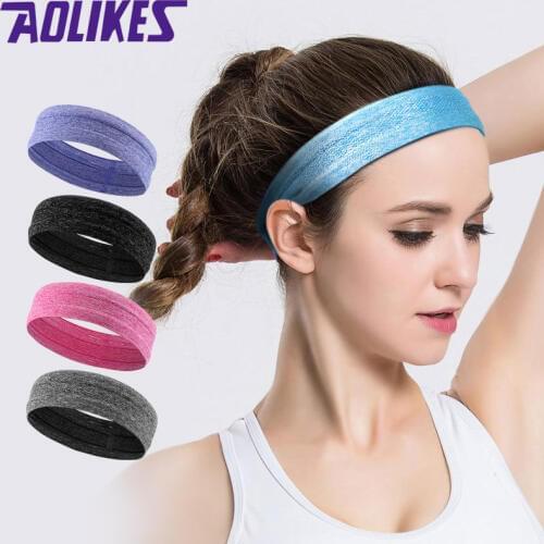 AOLIKES 1 Pcs Elastic Yoga Running Fitness Sweatband For Men Women Headband Hair Bands Head Sweat Bands Sports Equipment