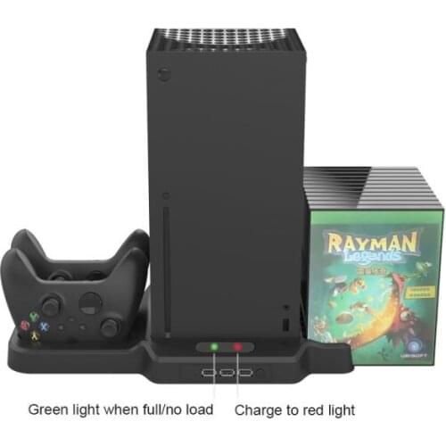 3 In 1 Game Kit For Xbox Series X Console Dual Charging Dock Vertical Stand For Xbox Series S Controller With Storage Game Disc
