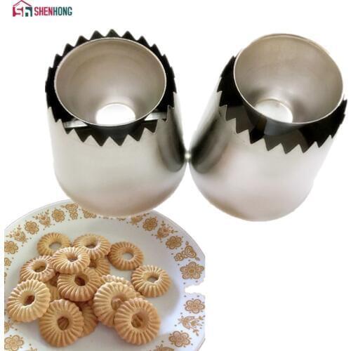 SHENHONG 2PCS/SET Pastry Tips Sulta Ne Ring Cookies Mold Stainless Steel Icing Piping Nozzles Sultan tube Russian Cake HomeParty