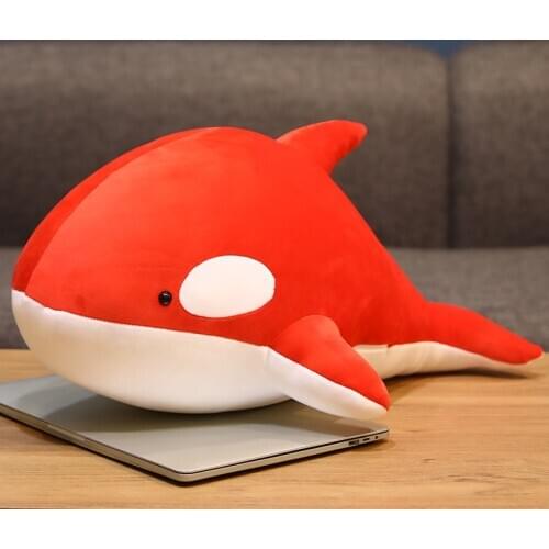 Red Killer Whale Whale Plush Toy Blue Sea Animals Stuffed Animal Toy Shark Soft Pillow Kids Gift Kawaii Plush Toys Black Whale
