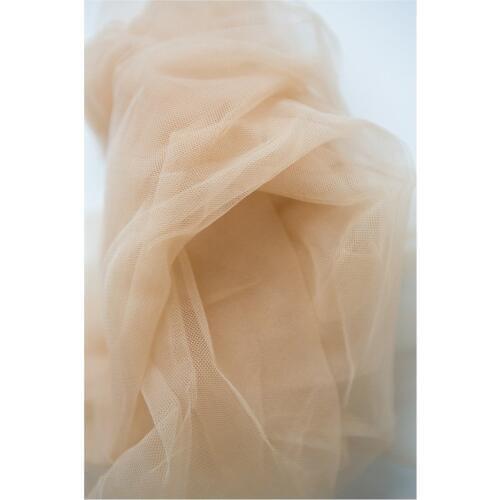 Soft skintone tulle lace fabric ,nude mesh fabric , wedding gown veil flower girl dress lace couture 150cm wide