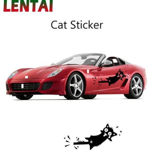 LENTAI For Hyundai solaris i30 tucson 2017 ix35 Peugeot 206 307 407 308 207 Ssangyong 1PC Car Stickers 3D Cool cat styling Decal
