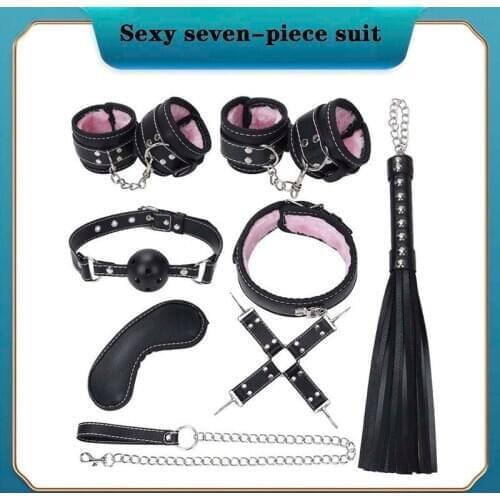 Adult Handcuffs Whip Kit Bondage 8 Set Sex Toy for Couple SM Adult Games Sex Toys Handcuffs for Sex Whip Sex Love Bondage Set