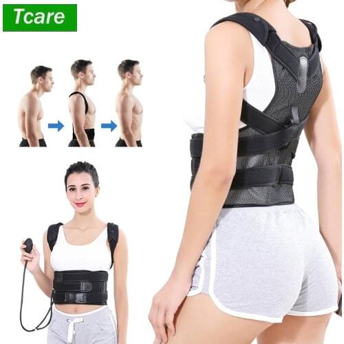 Tcare 1Set Inflatable Back Posture Corrector and Inflatable Waist Support Brace Improve Bad Posture & Pain Relief for Students