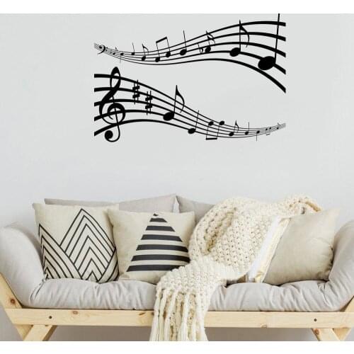 Music Sheet Wall Sticker Music Notes Wall Decal For Bedroom Music Room Living Room Musician Vinyl Art Mural DW9495