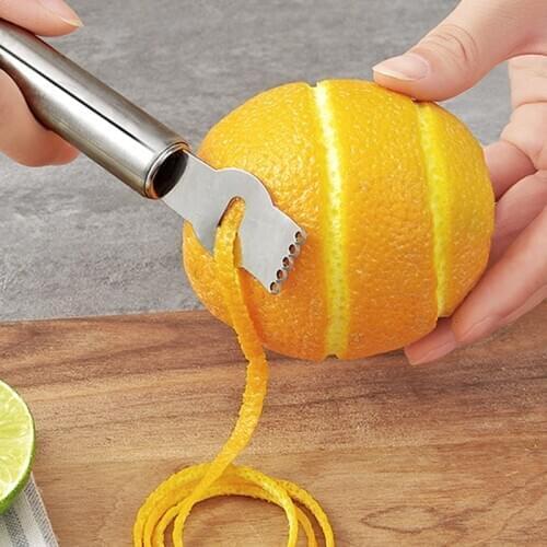Stainless Steel Lemon Peeler Zester Grater Lime Orange Citrus Fruit Grater Peeling Knife Kitchen Gadgets Bar Accessories