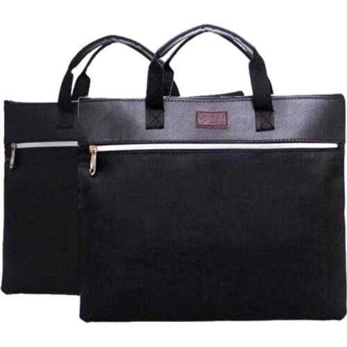 Wholesale 2pcs/set * A4 PU Leather File Folder Luxury Business Document Bag Meeting Handbag Tote Zipper Office Briefcase