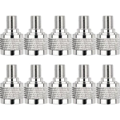 Artudatech 10Pcs Adapter UHF PL259 Male Plug To F TV Female Jack RF Connector Straight M/F Nickel Plating Accessories