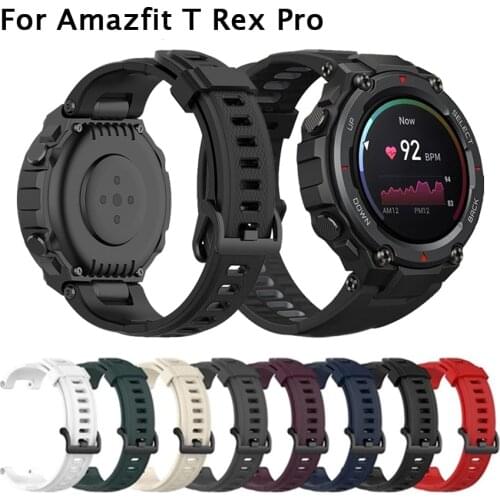 Silicone Strap for Amazfit T-Rex Pro Smart Watch Band Replacement Bracelet for Xiaomi Huami Amazfit T Rex Wristband Sport Strap
