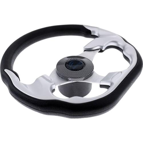 Aluminum Alloy 310mm Boat Steering Wheel 3 Spoke 3/4inch Dia with Comfort PU