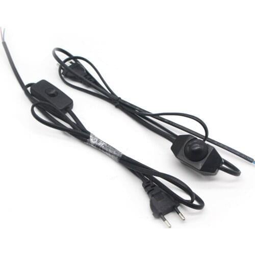 AC Power Cord 1.8m on/off or whirl dimmer Switch Plug Wire 2 pin US/EU Plug Cable Extension Cords Adapter Lead Wire Power Cord