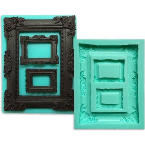 Retro Photo Frame Silicone Mold DIY Fondant Cake Chocolate Clay Decorative Tool