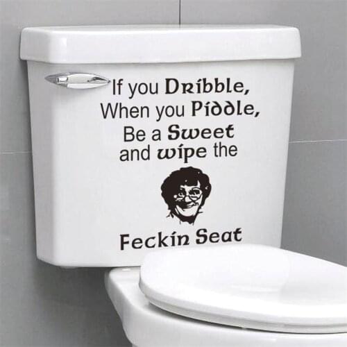 Bathroom Wash Room Toilet Art Home Decor Inform Message Wipe The Seat Wall Stickers Shop Office Toilet Decor