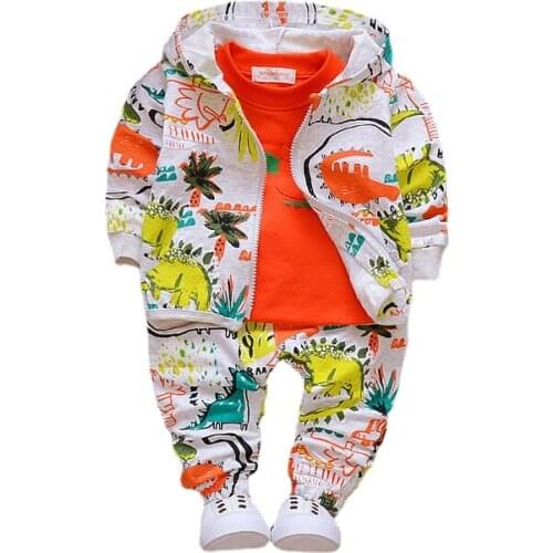 Spring Clothing Sets Children Long-sleeved Coat+shirt+pant 0-4 Year Old Baby Three-piece Casual Bathroom Suit Girls Clothes