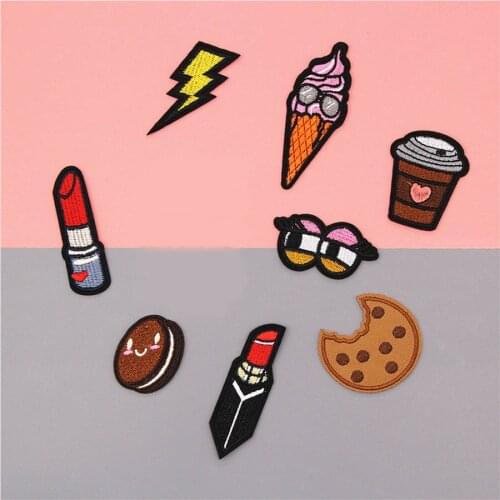 Tongues Cartoon Patches Cap Shoe Iron On Embroidered Appliques DIY Apparel Accessories Patch For Clothing Fabric Badges BU160