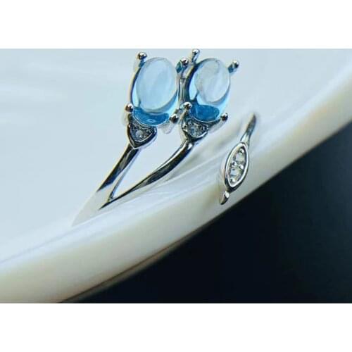 CoLife Jewelry Silver Topaz Ring for Daily Wear 4mm*6mm Natural Topaz Silver Ring 925 Silver Topaz Jewelry