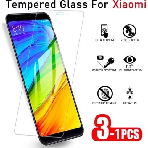 1-3PCS Screen Film Glass For Xiaomi Redmi 5plus 6pro Glass Screen Protector on For Xiaomi Redmi Note 5 Pro 7s Protective Glass