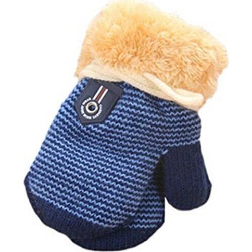 Winter Warm Baby Gloves Hot Full Fingers Infant Girls Boys Thicken Knitting Mittens Rope Connection Kids Gloves