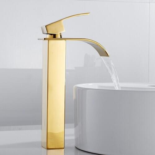 Gold Basin Faucet Water Tap Bathroom Faucet Solid Faucets Single Handle Water Sink Tap Mixer Bath Room Fixture