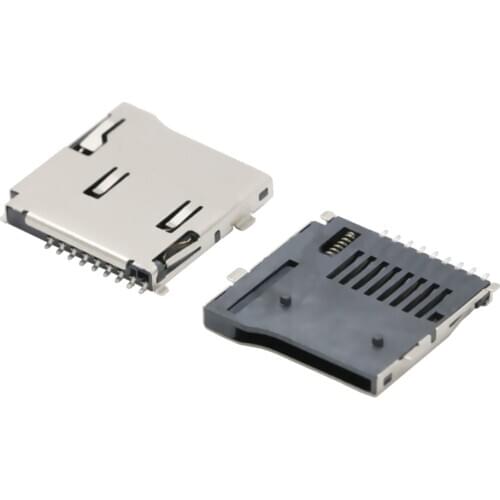 10pcs/lot 9pin Micro SD card slot connectors, size 14*15mm TF card deck, fit for phone, tablet, Vehicle Navigation The pop-up