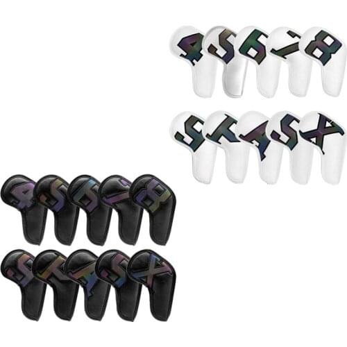 Golf Iron Covers 10Pcs Golf Iron Head Covers Leather Golf Iron Covers Set Golf Iron Headcovers with Tag