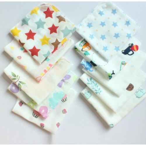 【2 layers】10pcs Newborn Cotton Saliva Towel Convenient Anti-dirty Infant Handkerchief Bib/bavoirs Thin Baby Bibs Square Scarf
