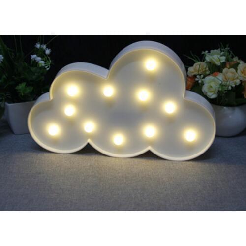 BRELONG 3D Clouds Warm White Decoration Night Light for Kids Room Christmas Wedding 3V