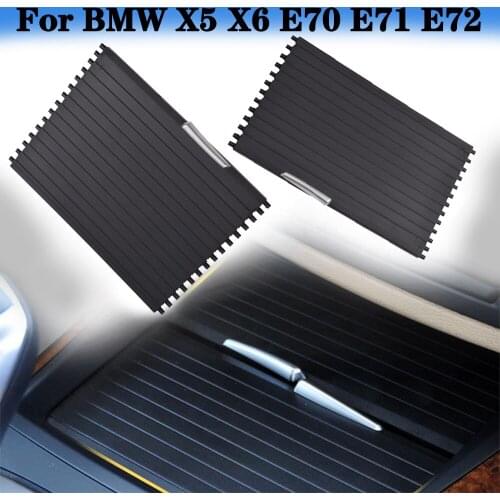 Car Center Console Cup Holder Cover Slide Roller Blinds Storage Box Zipper Sliding Cover For BMW X5 E70 X6 E71 E72 2007-2014