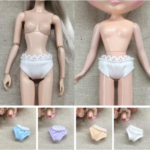 White,Pink Underwear Briefs for Blyth Doll Clothes Underpant Knickers Accessories (fit Blyth, Momoko, Barbies,OB,Azone,1/6 doll)