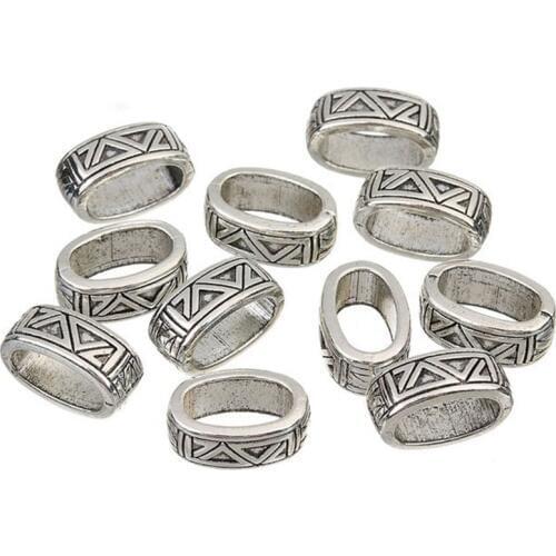 20pcs/lot Antique Silver Color 11*6mm Large Big Hole Beads Vintage Metal Spacer Beads For Bracelet Diy Jewelry Making Findings