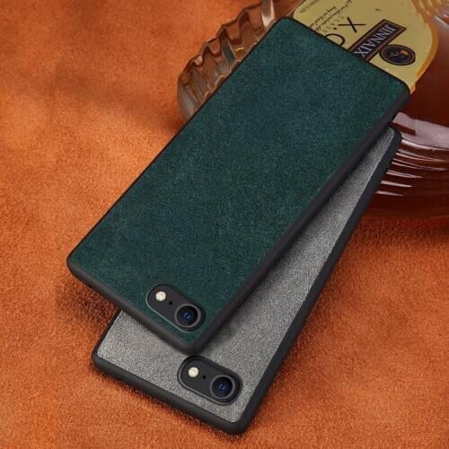 Genuine Cow Suede Leather Cell Phone Case for iPhone SE 2020 12 Mini 11 Pro Max X XS XR Cover For iPhone 5s 5 6 6s 7 8 plus