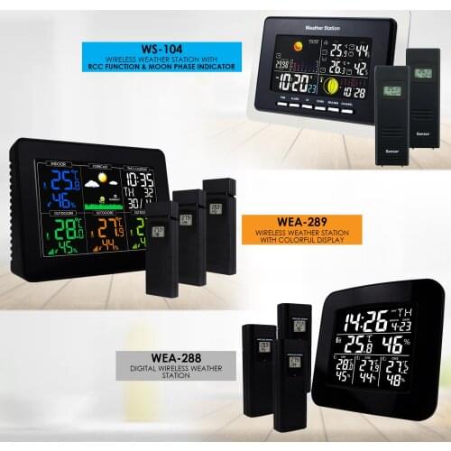 Digital Weather Station with Indoor Outdoor Wireless Sensors Temperature Humidity Thermometer Hygrometer Weather Forecast