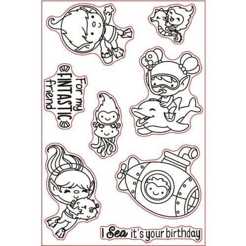 Diving Transparent Clear Stamps Scrapbook Paper Craft Clear stamp scrapbooking A0602