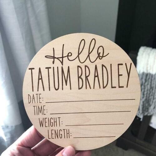 Hello Baby Name Wooden Sign , Baby Name Announcement ,Custom Baby Shower Gift ,Newborn Photo Prop,kids room decoration