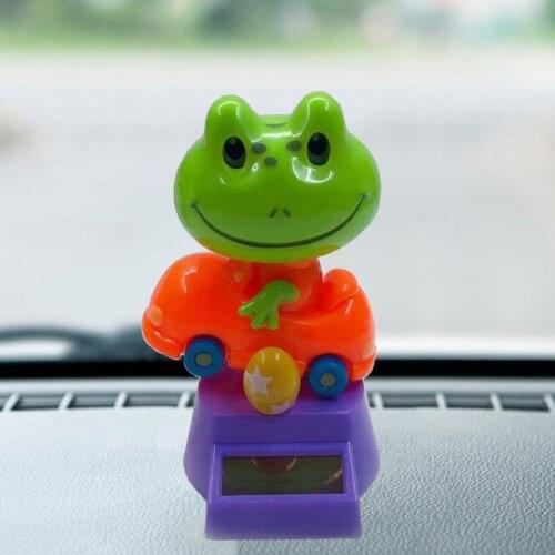 80% Dropshipping!!Solar Power Swinging Cute Cartoon Frog Car Interior Dashboard Ornament Gift