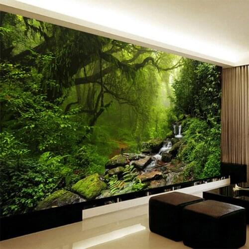 Photo Wallpaper 3D Stereo Virgin Forest Nature Landscape Wall Mural Living Room Sofa TV Bedroom Backdrop Wall Papel De Parede 3D