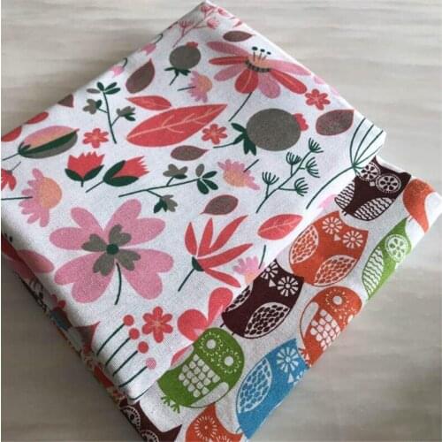 DIY Cotton Linen Fabric Patchwork Sewing Canvas Fabric Animal/Floral Printed Handmade Qulting Material Cloth For Home Textile