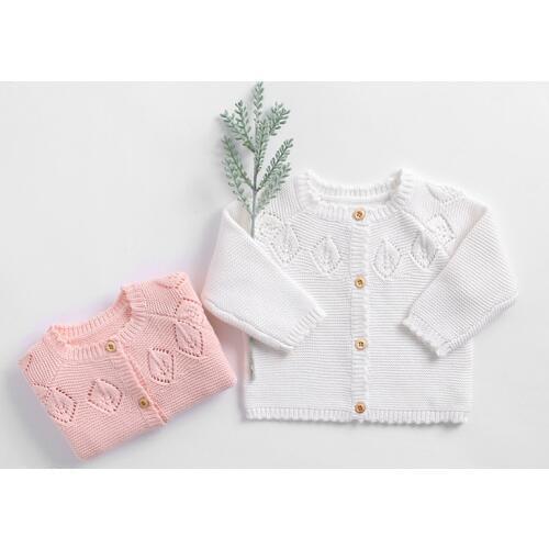 Cotton knitted long sleeve sweater baby girls cardigans autumn winter toddler girls jackets for newborn baby coat outwear