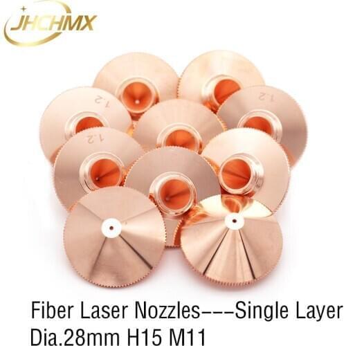 JHCHMX Laser Nozzles Dia.28mm H15 M11 Single Layer Caliber 0.8-4.0mm P0591-571-0001 for Precitec WSX Hans Factory Wholesale